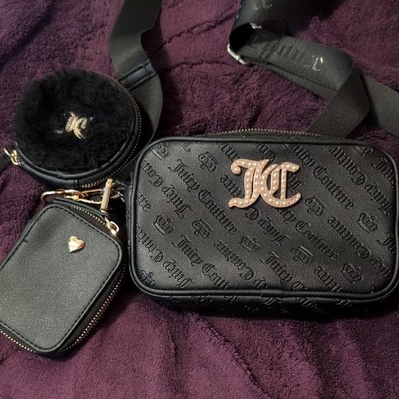 Juicy Couture Handbags - Juicy Couture Black and Gold Crossbody Set